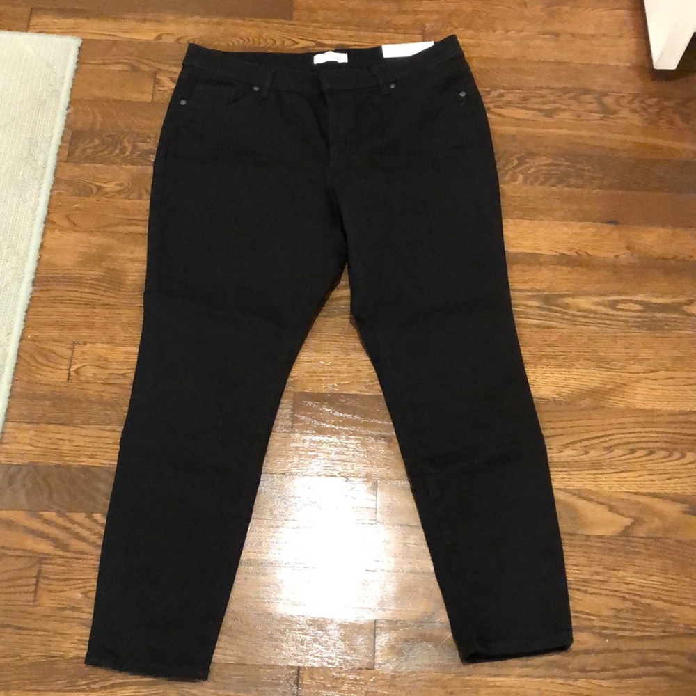 Black, Curvy-Skinny jeans by Loft - size 14P/32